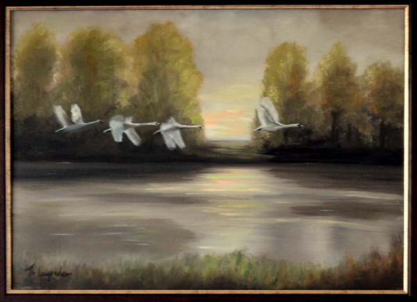 Flying Swans(375)<br><small class=store-brand><b>&euro; 450,00</b> incl. shipping and excl. picture frame</small>